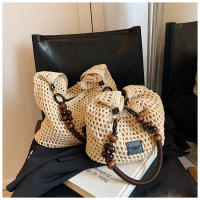 Bolso tejido de playa de vacaciones junto al mar nuevo bolso de punto hueco para mujer bolso de gran capacidad para las axilas del hombro - details 13