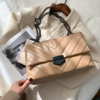Bolso cruzado de cuero PU con hilo de bordado para mujer, bolso de cadena para hombro, bolso de mujer de marca de gran capacidad - details 4