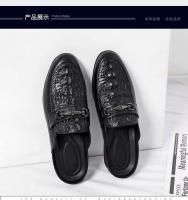 Nuevos zapatos casuales de moda para hombre hechos de piel de cocodrilo Elish, mula, suela de goma antideslizante, flexibles y transpirables para - details 3