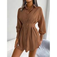 Vestido de blusa de mujer con mangas abullonadas, vestidos de manga larga para mujer, cintura asimétrica, elegante y hermoso - details 28