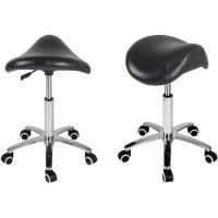 Taburete Ajustable Trabajo Taburete con Ruedas para peluquería Cocina Oficina salón de Belleza, Silla giratoria heces (Negro) - details 3