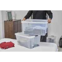Cajas de Almacenamiento de Plata de 45L con Tapas Duraderas, Apilables para Dormitorio, Armario, Oficina Organizadora de Ropa y Zapatos - details 3