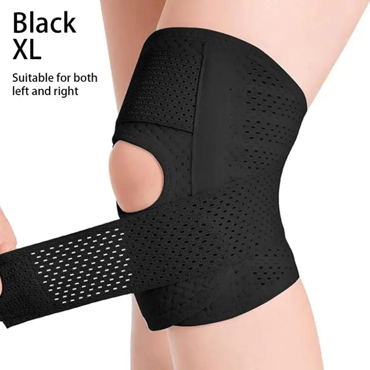 Rodillera profesional ajustable con estabilizadores laterales, soporte de rodilla de compresión transpirable, 1 piezas - 1