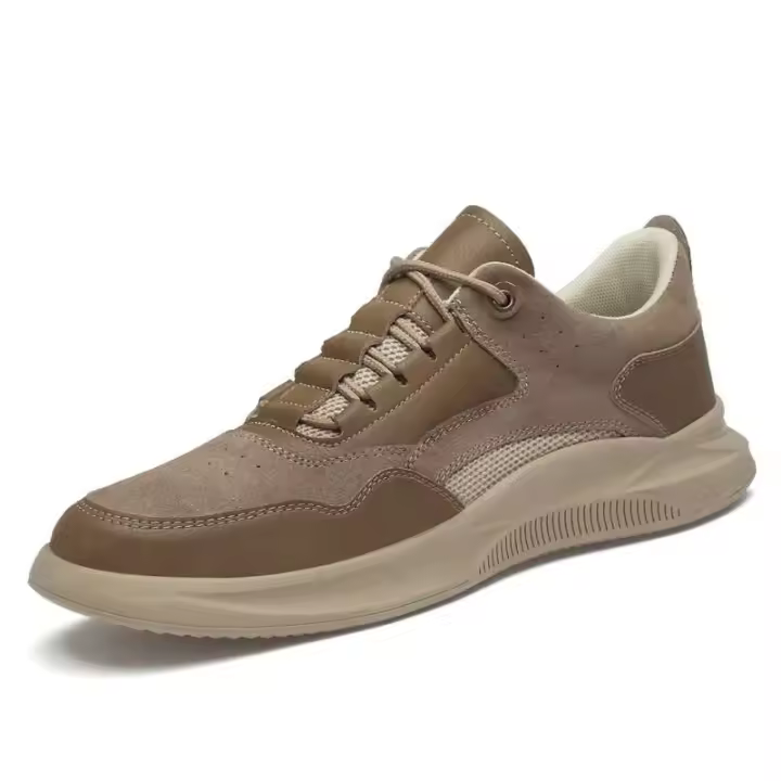 Nueva moda estilo baloncesto cuero sintético malla empalme correr polluelo ante genuino zapatos deportivos para hombres 2025 - 1