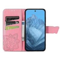 Funda de teléfono de cuero PU con estampado floral de mariposa con ranuras para efectivo/tarjetas para Google Pixel 9 - details 0