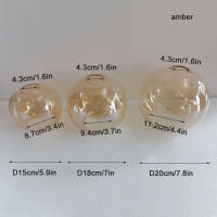 Pantalla de Cristal de apertura Global, reemplazo de cubierta de pantalla de Lámpara transparente blanca, Cognac, ámbar, gris, d4.3 cm, Bombilla de tornillo E27, luces de araña - details 1