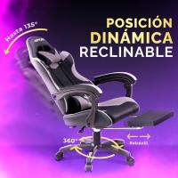 Silla Gaming Profesional con Masajeador - Silla de Oficina Ergonómica con Reposapiés, Altura Regulable y Respaldo Abatible - Silla Gamer para Juegos - details 0