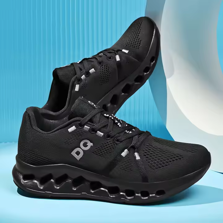 Zapatos de cuero genuino deportivos de malla de diseñador para caminar, informales, transpirables, a la moda, zapatos para hombre - 1