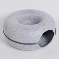 Cama de Mascotas Suave de Algodón Premium Cueva Semi-Abierta para Gatos Interiores No deforma - details 1