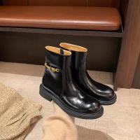 Preciosas botas con cremallera lateral, pequeñas botas chelsea con hebilla dorada - details 6