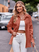 Blusa lisa de manga larga para mujer, camisa elegante con cuello vuelto, moda informal de oficina, nueva para primavera y otoño 2023 - details 14