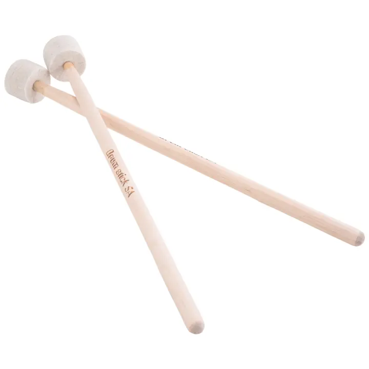 Mazo de tambor con cabeza de fieltro, martillo de tambor grande, instrumento de percusión, 1 par - 1