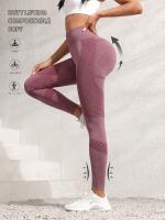 Mallas de yoga de cintura alta con realce de glúteos, compresión, elásticas, que absorben la humedad, transpirables, ideales para yoga, entrenamiento, correr y gimnasio - Ropa deportiva para mujer. - details 1