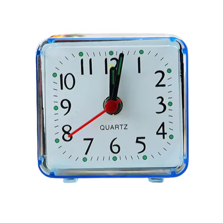 Luz nocturna para dormitorio, mesita de noche, oficina, doble campana, reloj despertador cuadrado de cuarzo, decoración de la habitación del hogar - 1