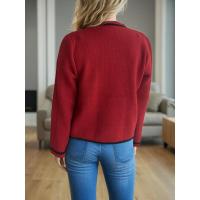 Elegante con cuello redondo y top de ganchillo a rayas sueltas para mujer - details 17