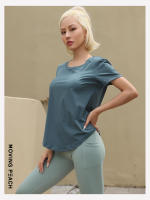 Camiseta deportiva de manga corta para mujer, Top ligero de gimnasio, suave y transpirable, CTQ - details 8