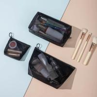 Neceser de viaje para mujer, bolsa de aseo de malla negra transparente, organizador de maquillaje, bolsa de lavado, pequeña y grande - details 22