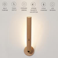 Lámpara de pared simple y moderna, luz LED de madera maciza, atenuación de tres velocidades, luz de lectura - details 0
