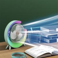 Xiaomi-ventilador portátil recargable por USB, dispositivo eléctrico con LED, 7 colores, 180 ° , ajustable, 3 velocidades, para verano - details 6