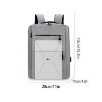 Mochila de hombro para hombre Mochila para computadora Bolso de viaje para hombre de gran capacidad Gris - details 2