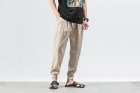 Pantalones casuales de calabazas para hombre, calabazas de lino, de moda, con puños - details 3