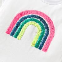 Nuevo traje para niños, ropa infantil linda de verano con arcoíris, traje de algodón puro para niñas - details 3