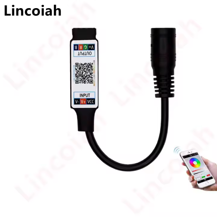Minicontrolador RGB compatible con Bluetooth, 5V, 12V, 24V, para música, Bluetooth, aplicación inteligente, controlador LED para tiras de luz LED RGB - 1