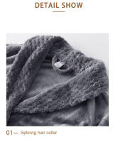 Albornoz de hombre y mujer con 2 bolsillos, suave, absorbente y cómodo - details 6