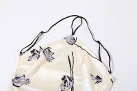 Falda larga de mujer de talle alto con cuello colgante estampado - details 3