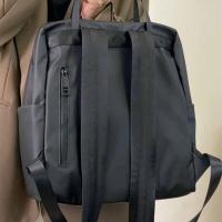 Bolso negro ligero para ordenador, bolso de hombro de nailon de estilo coreano de Color sólido, bolso de mano de gran capacidad, mochila de viaje impermeable - details 5