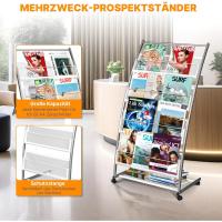 Soporte para folletos y revistas – Soporte inclinado para libros y revistas con 4 estantes (blanco, 4 capas, 59,5 cm de ancho) - details 10