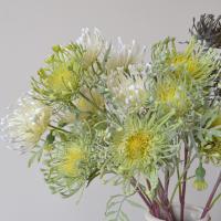Flor de cojín de alfilete Artificial de 63cm, tacto Real, garra de cangrejo de 3 cabezas, flor de crisantemo, flores falsas realistas hechas a mano, decoración de boda - details 13