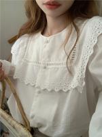 Blusa de verano para mujer, camisa de primavera, blusa para mujer, Blusas largas de gasa, informales, elegantes, Vintage, de manga larga, holgada de gran tamaño, blanca - details 6