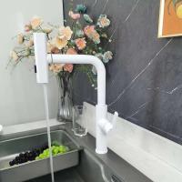 Grifo de cocina con caño de cascada grande, rociador extraíble, montaje en cubierta de un solo mango, mezclador de agua fría y caliente, grúa para fregadero de lavado - details 9