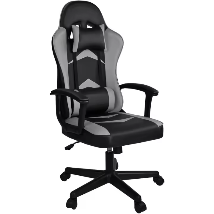 Reclinable con cojín lumbar y cervical |   Respaldo alto acolchado |   Altura ajustable |   Ruedas giratorias de 360 grados °   y Reposabrazos |   Ideal Ordenador, Oficina, Videojuego o Escritorio - 1