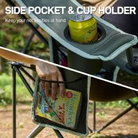 Silla Camping 150kg Alta Silla Plegable Camping Acolchada Resistente Sillas Jardin Respaldo Silla Playa Plegable Alto con Bolsillo y Portavasos Sillas Terraza Exterior Silla Director - details 24