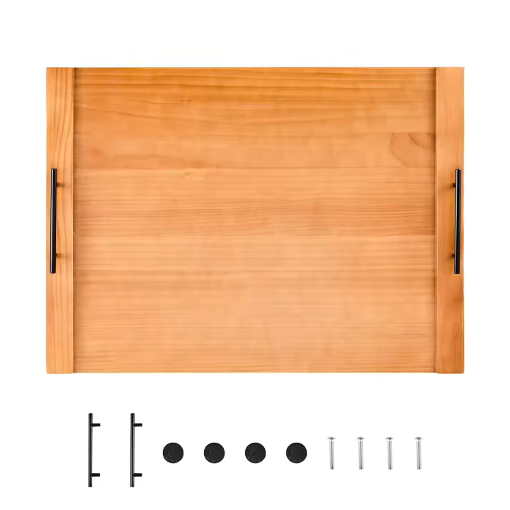 SucceBuy Cubierta para estufa de madera y tabla de cortar con asas, tabla multiusos para estufas de gas y eléctricas, cubierta para estufa o fregadero de RV, pino natural - 1