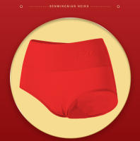 4 piezas Bragas de algodón para mujer, ropa interior roja de la buena suerte, transpirable, de talla grande, de cintura alta, adelgazante - details 8