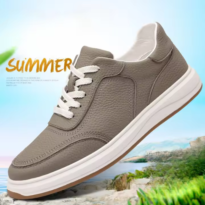 Zapatos Casuales para Hombres, zapatillas blancas De Cuero, Transpirables - 1