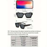 Gafas de Sol Cuadradas de Moda 1/2 PC Montura de Plástico Para Hombres y Mujeres Uso Diario - details 22