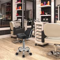 Heces giratorias con Ruedas Altura Ajustable Balneario Respaldo Negro - details 1