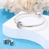 Encanto de Hebilla de Seguridad en Color Plata Esterlina S925 100% Real para Mujeres Joyería Fina de Cumpleaños Ajuste a Pulsera Original de 3mm Material Natalicio: Piedra ZIRCON - details 8