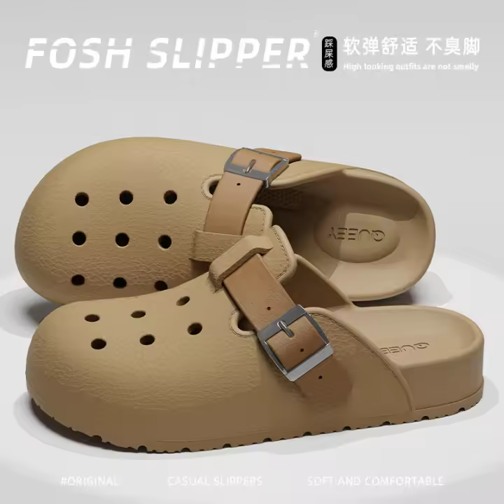 Stepping on Clouds Feeling Hole Shoes para mujer, novedad de verano, suela gruesa, moda, playa, hogar, interior, antideslizante, punta cerrada - 1