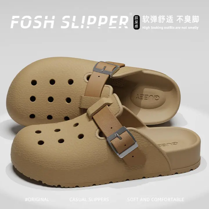 Stepping on Clouds Feeling Hole Shoes para mujer, novedad de verano, suela gruesa, moda, playa, hogar, interior, antideslizante, punta cerrada - 1