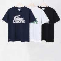 Camiseta Deportiva de Algodón Puro para Hombres Cuello Redondo, Estampado de Logotipo Delantero, Estilo Básico Casual para el Verano - details 9