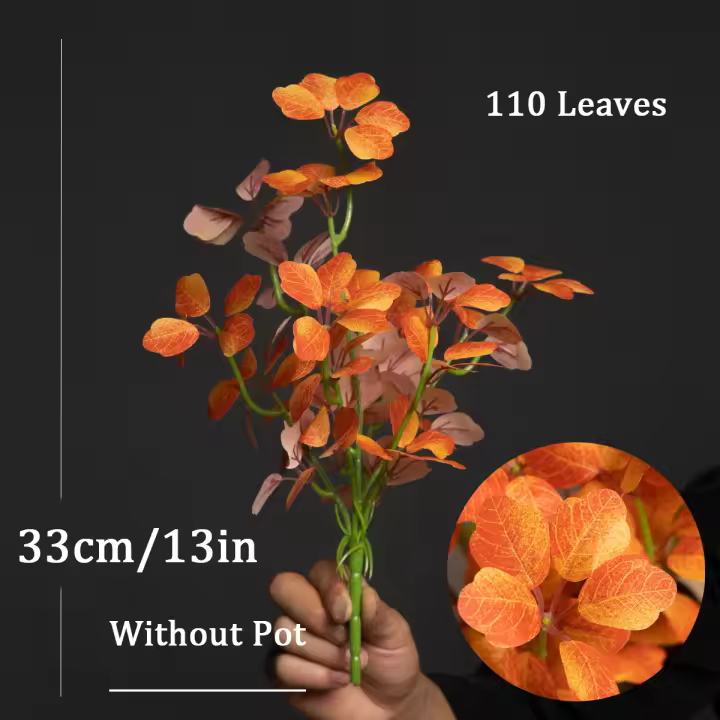 Plantas artificiales de trébol de cuatro hojas, 5 piezas, campana colgante falsa, árbol de seda, hojas pequeñas, hierba de la suerte para decoración del hogar, fiesta de boda - 1