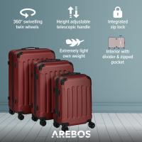 Juego de Maletas Arebos - 4 Piezas - Rígidas de Plástico ABS - 4 Ruedas de 360 °   - Maletas de Viaje - Cierre de Cremallera - M-L-XL - details 2