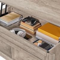Mesa de Café de Madera Elevable Diseño Moderno para Sala Tamaño 104,5 x 49,5 x (49-61,5) cm Gris - details 8