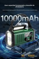 Radio de emergencia NOAA portátil Manivela de mano, batería de carga solar, linterna incorporada, luz de lectura y alarma SOS Compacta y para acampar y emergencias - details 6