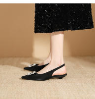 Nuevos zapatos planos de estilo francés con hebilla cuadrada y boca baja para mujer - details 13